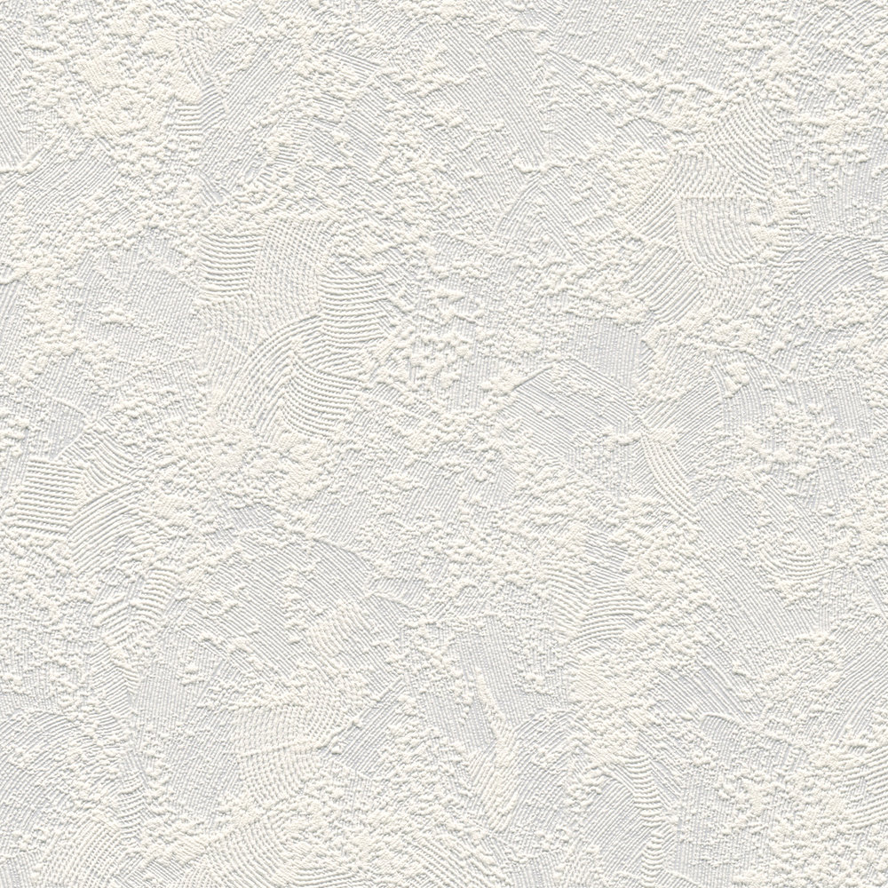             Papier peint uni avec structure en plâtre - blanc
        