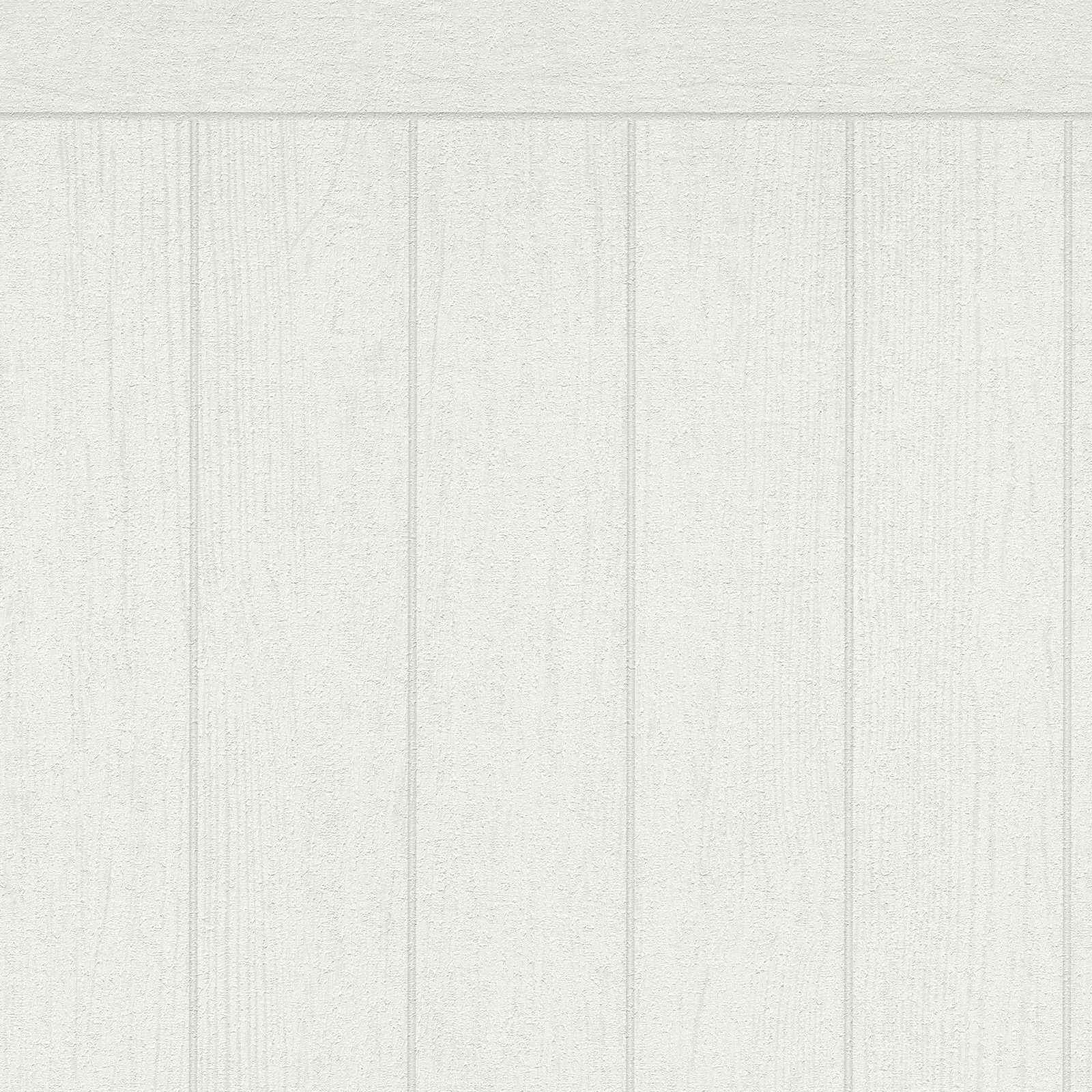 Panel mural no tejido con aspecto de viga de madera - blanco, crema
