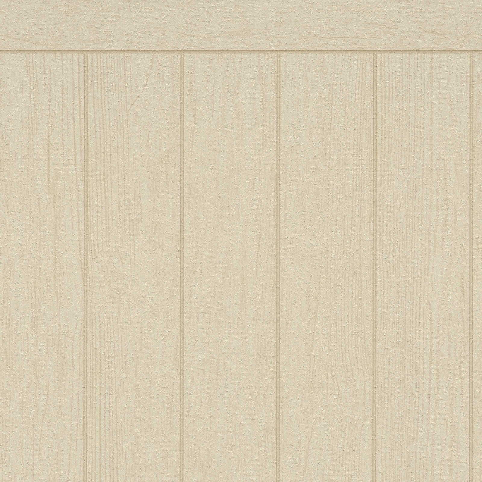 Panel mural no tejido con aspecto de viga de madera - beige, marrón
