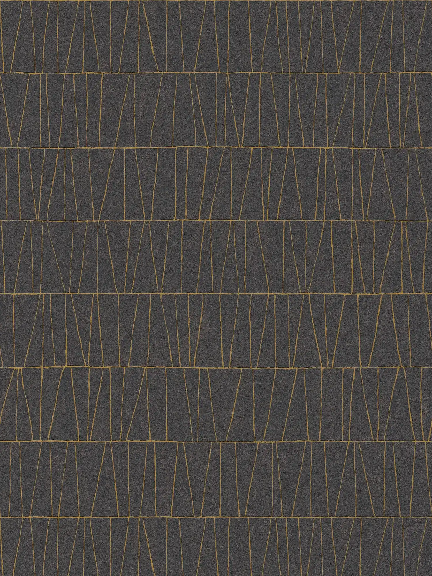 papier peint en papier à motifs noble avec détails dorés - noir, or, anthracite
