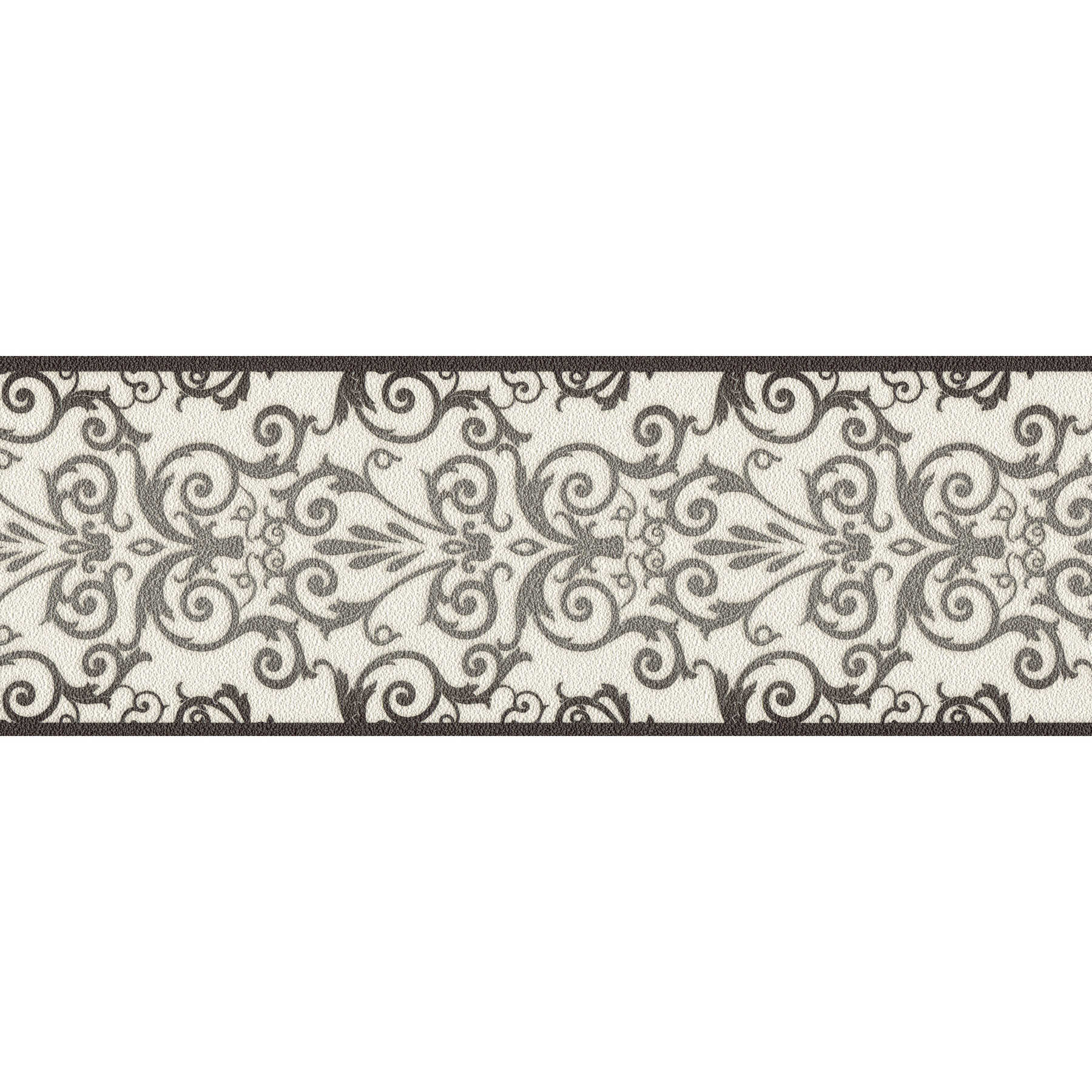Black and white ornament border with metallic effect
