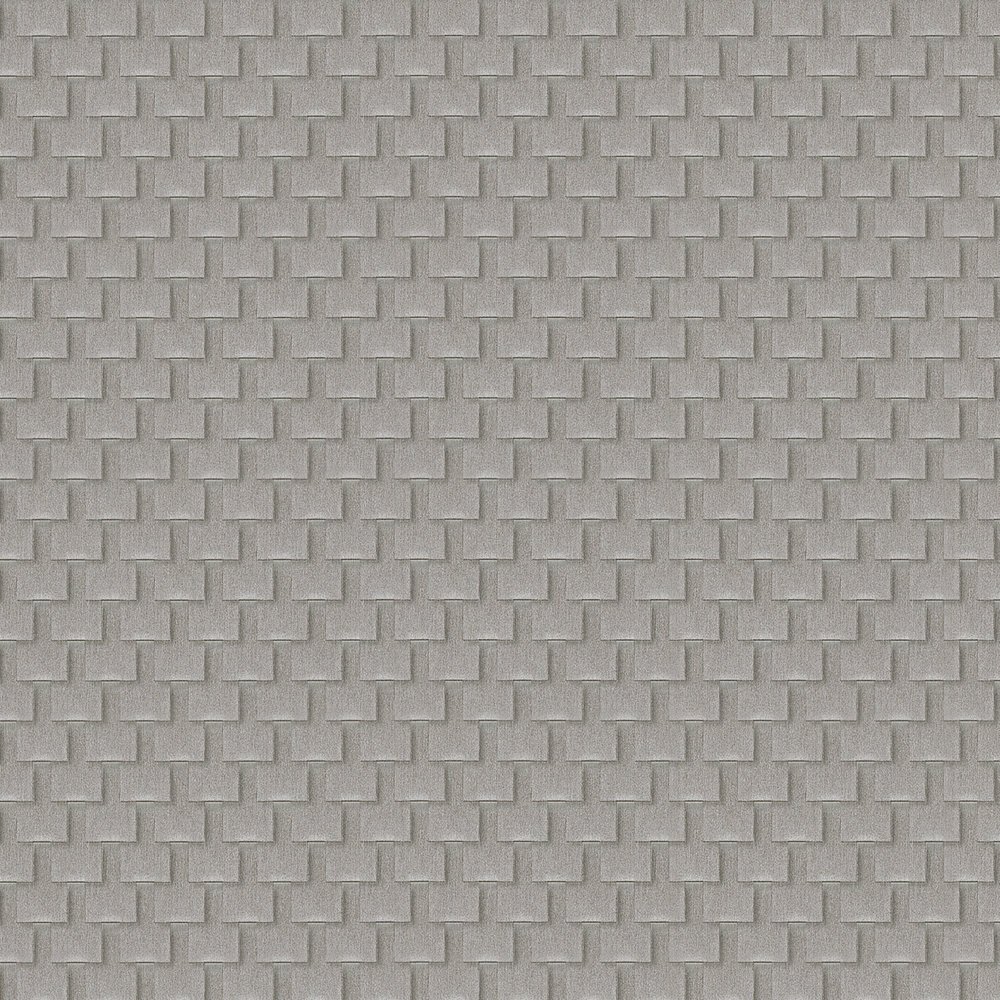             Patterned wallpaper with facet design and 3D effect - grey, silver
        