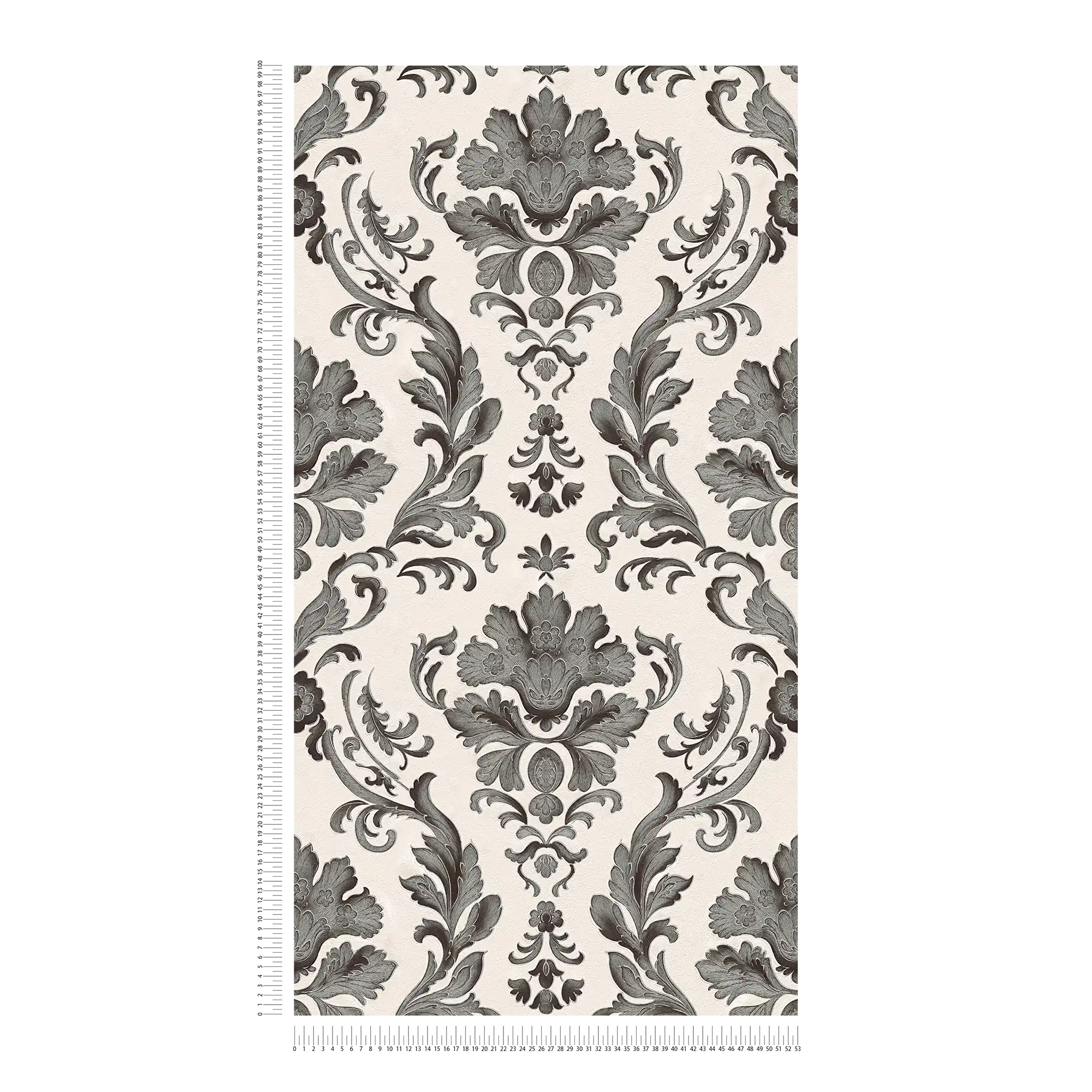            Wallpaper with detailed ornaments in floral style - black, white
        