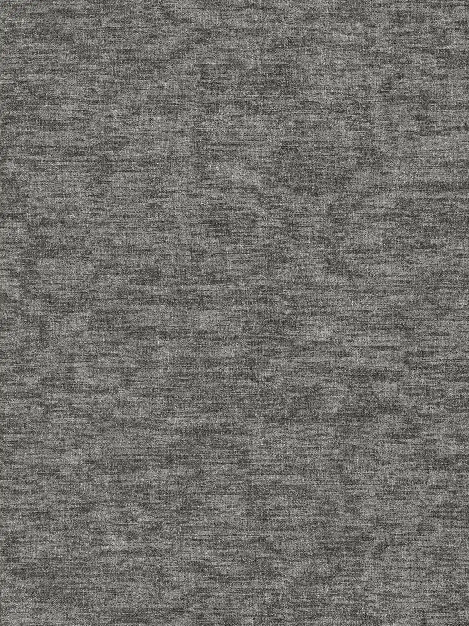 Effen vliesbehang in gipslook - zwart, grijs

