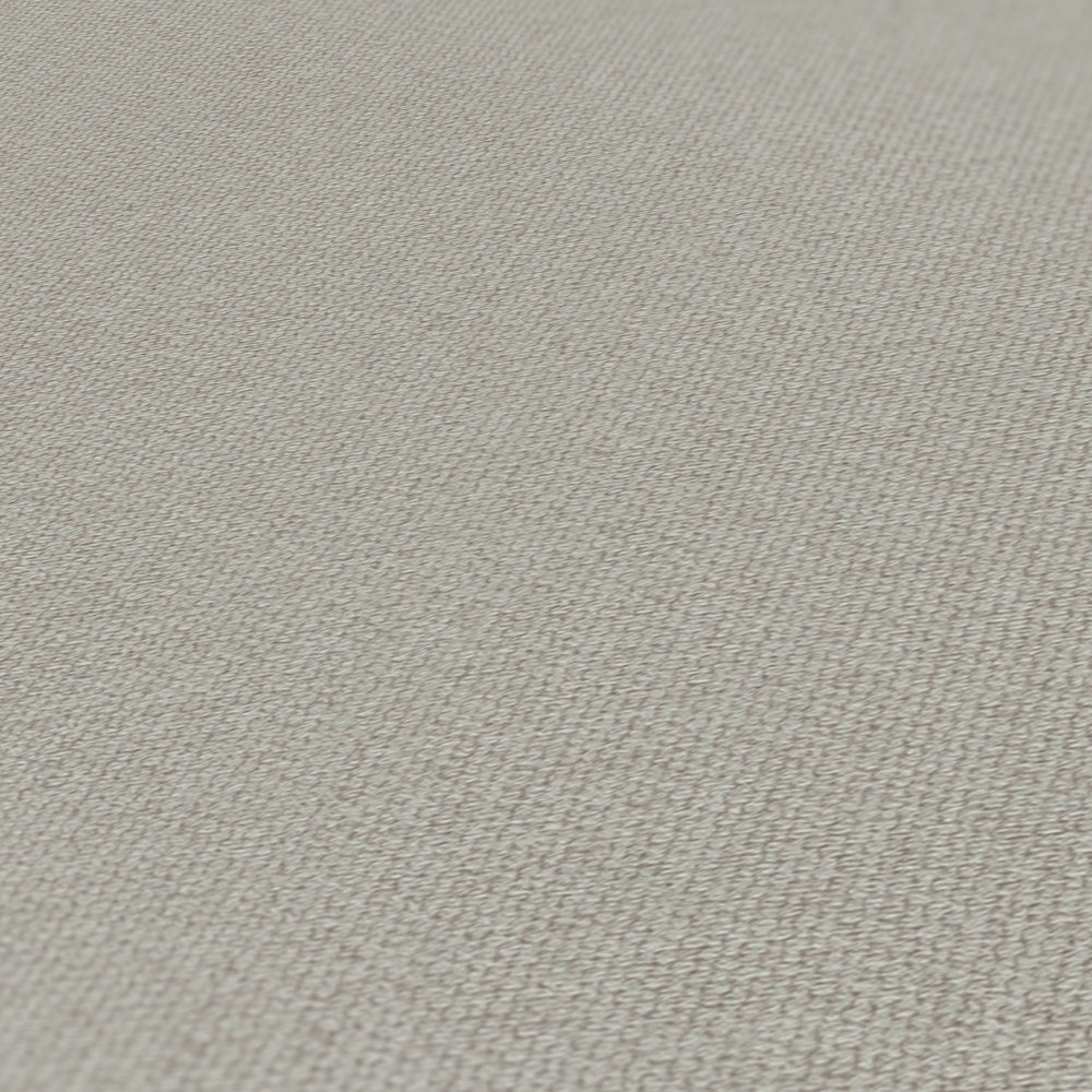             Non-woven wallpaper linen look with texture details, plain - grey, beige
        
