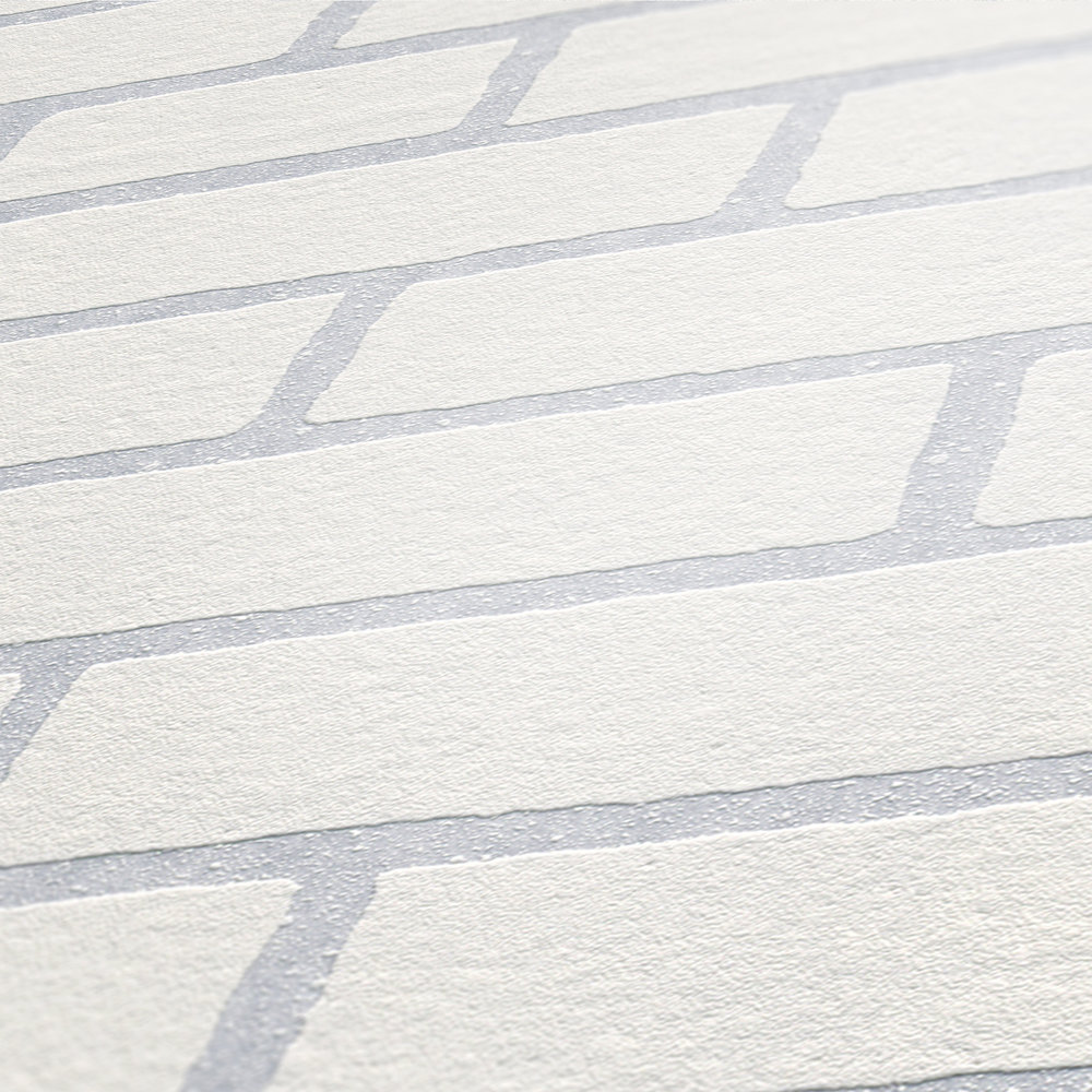             Carta da parati in mattoni da dipingere, con effetto 3D - verniciabile, bianco
        