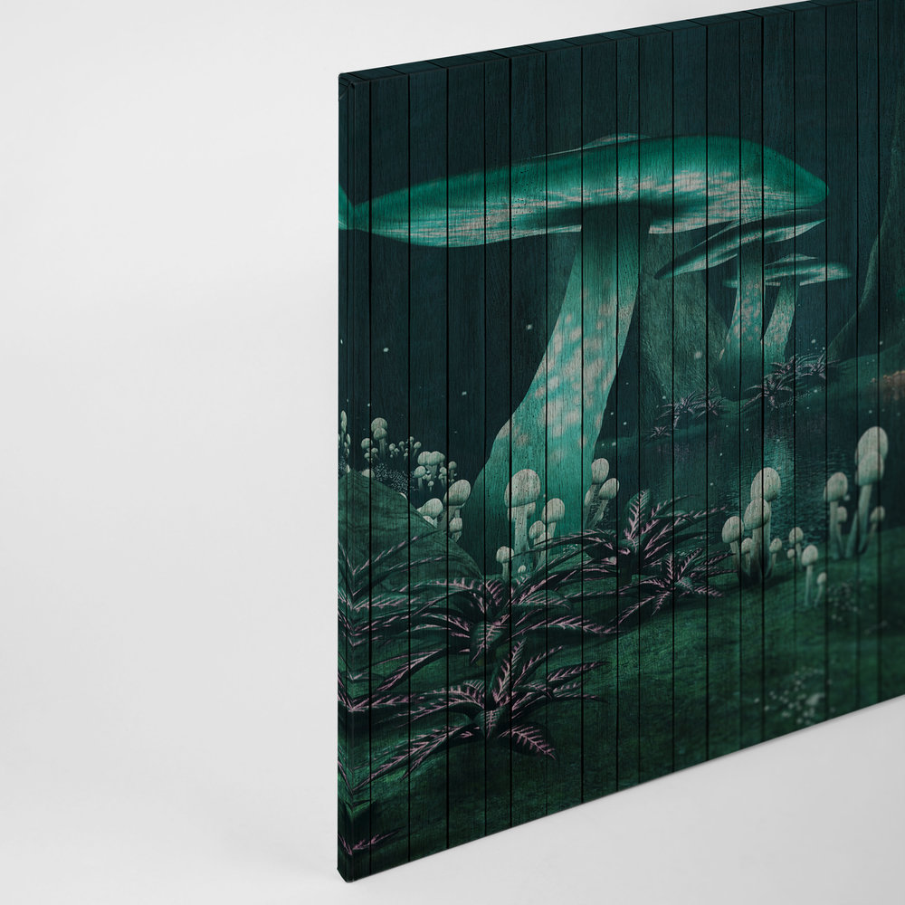             Fantasie 1 - Canvas schilderij Betoverd bos met houtlook - 0,90 m x 0,60 m
        