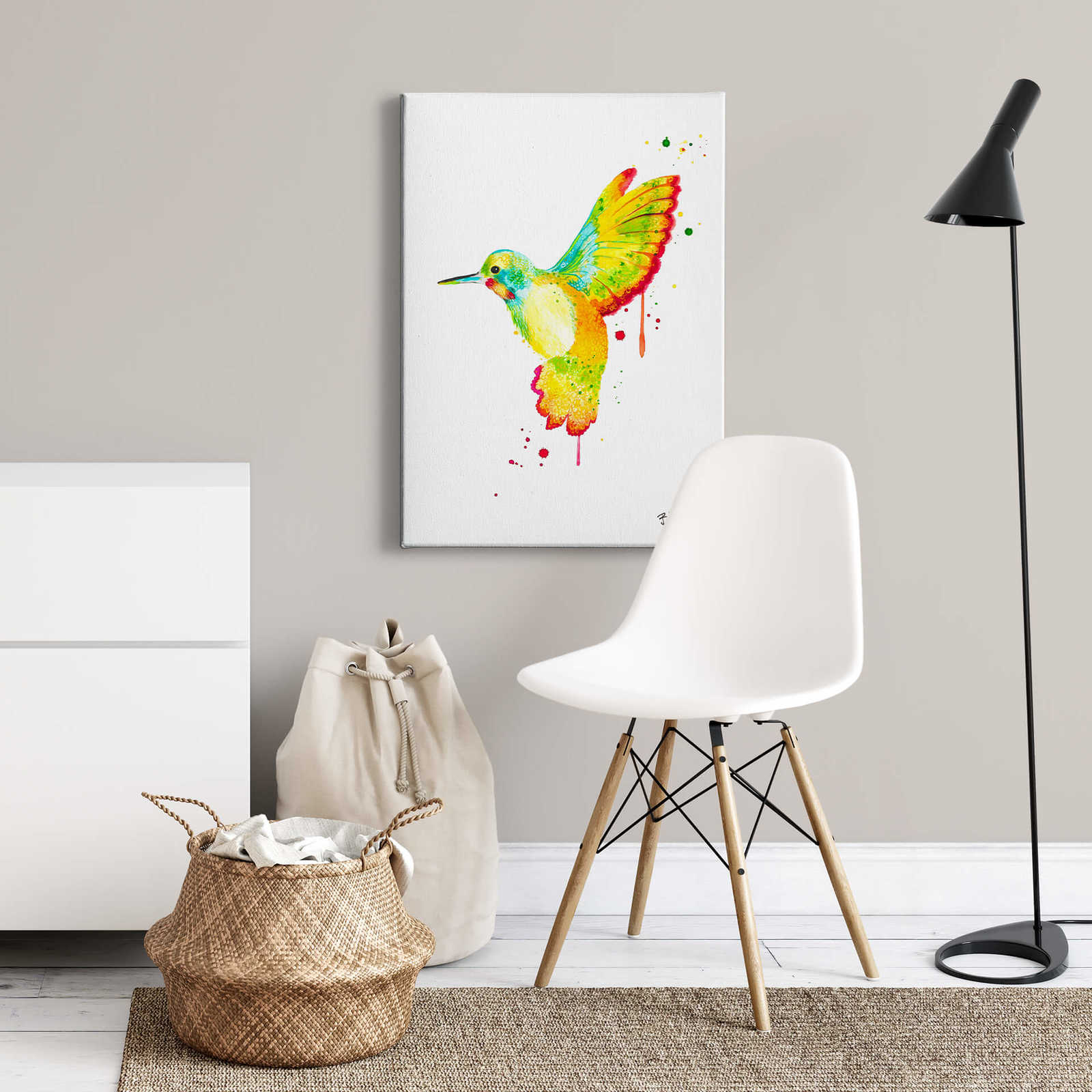             Humingbird by Buttafly, impresión en lienzo con colibrí de colores - 0,50 m x 0,70 m
        