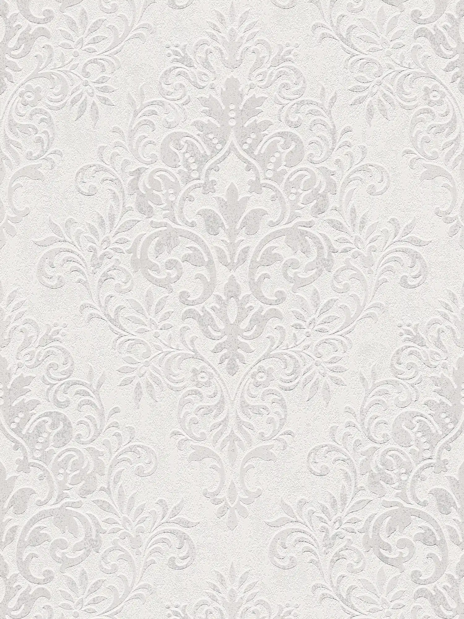 Non-woven wallpaper ornament design with metallic accents - grey
