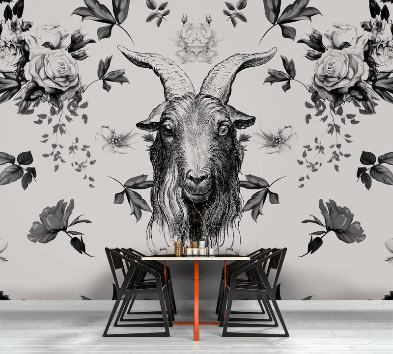             Design mural with modern nature design - grey, black
        