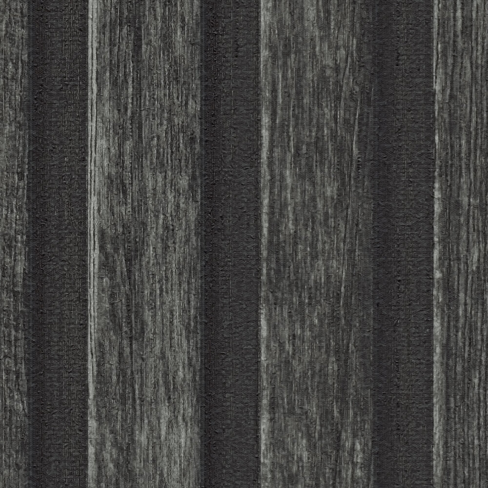             Papier peint imitation bois avec motif de lambris - noir, marron
        