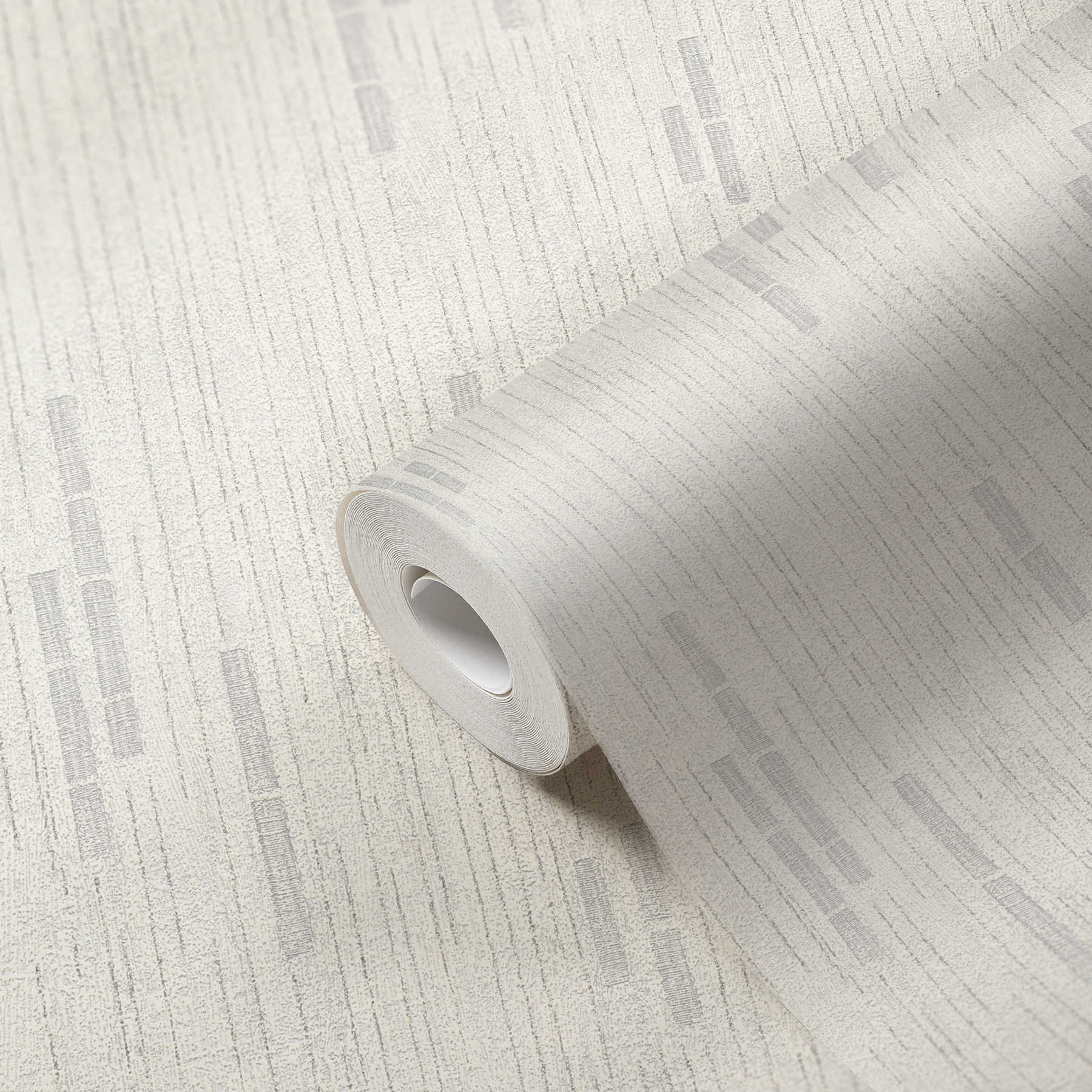            Papier peint rétro avec intissé structuré et design discret - gris, métallique, blanc
        