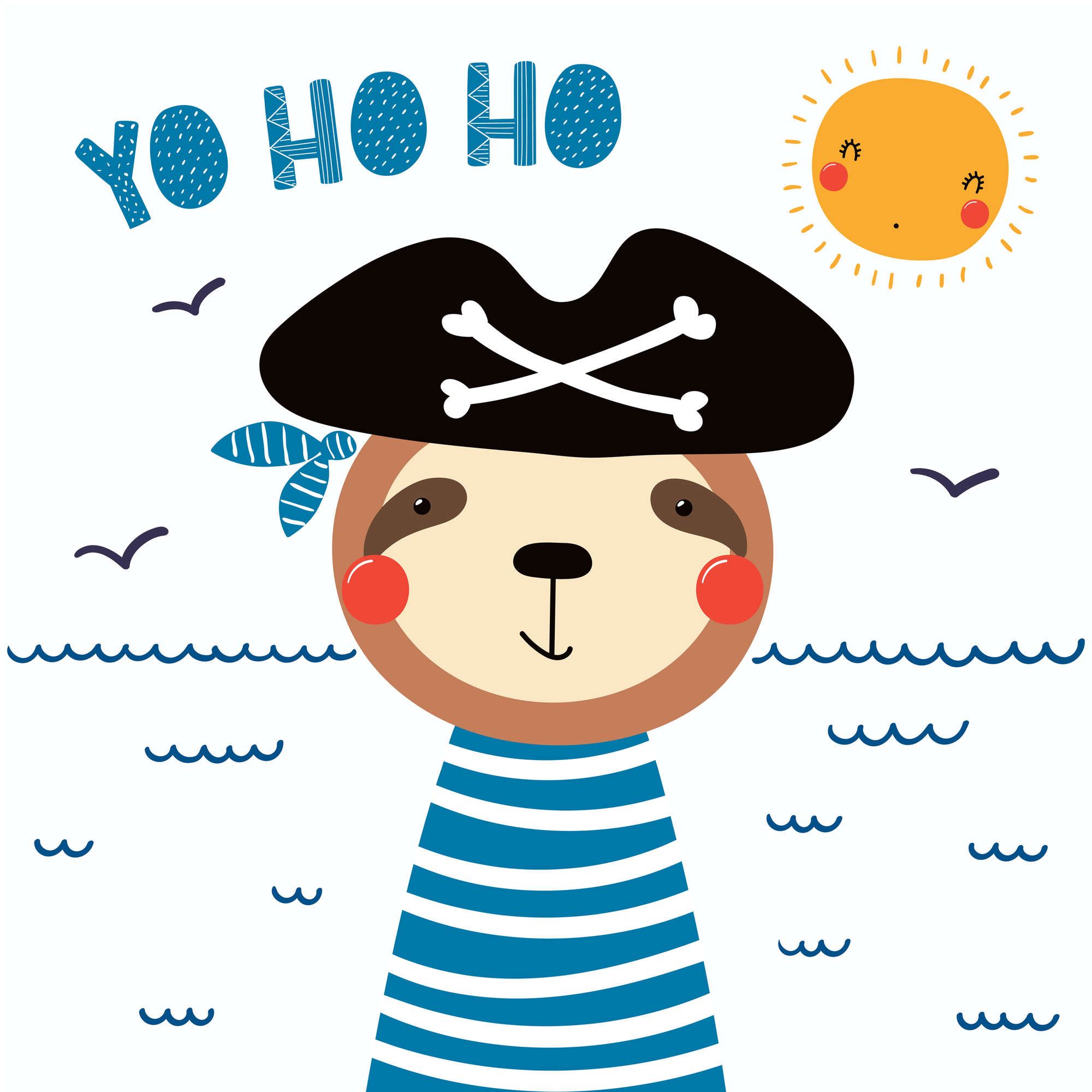             Photo wallpaper for children's room with bear pirate - Smooth & slightly shiny non-woven
        