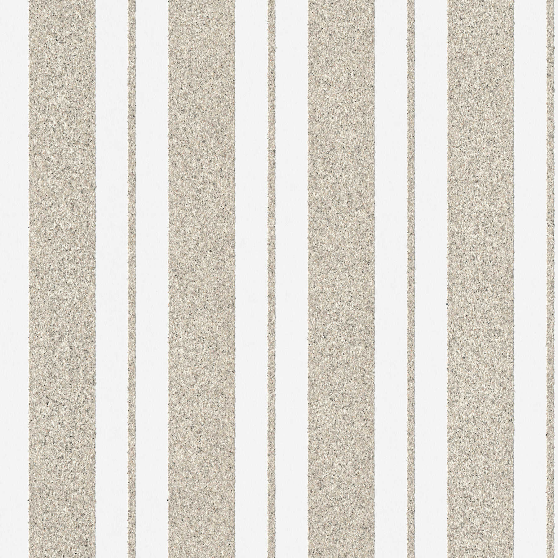Striped wallpaper with sandy textured pattern - sand, white
