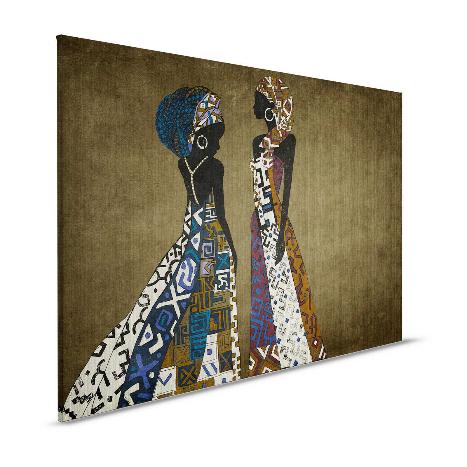             Nairobi 3 - Africa Cuadro sobre lienzo Vestido de diseño con motivos étnicos - 1,20 m x 0,80 m
        