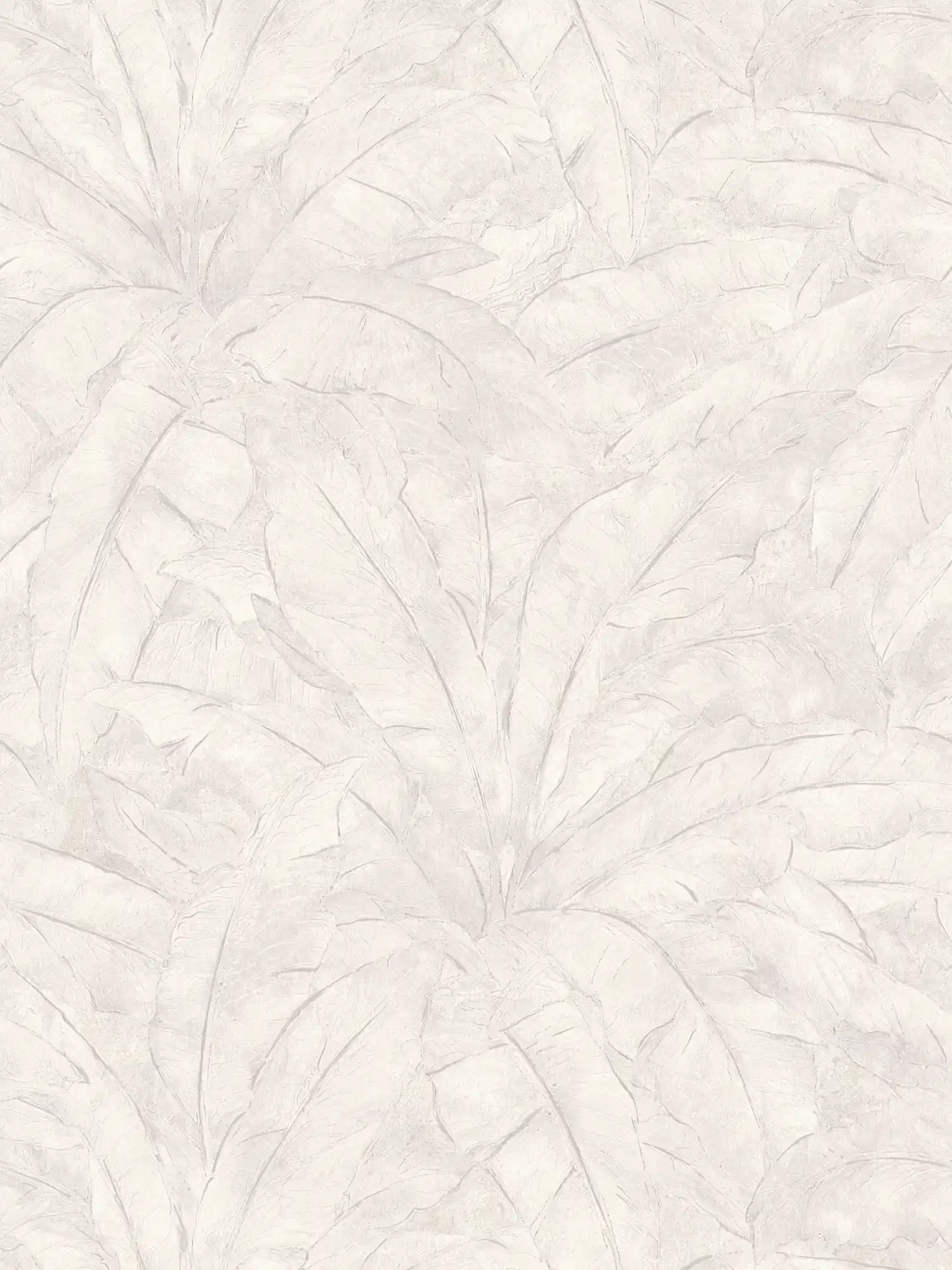 Papel pintado selva con acento plateado - gris, plata, blanco
