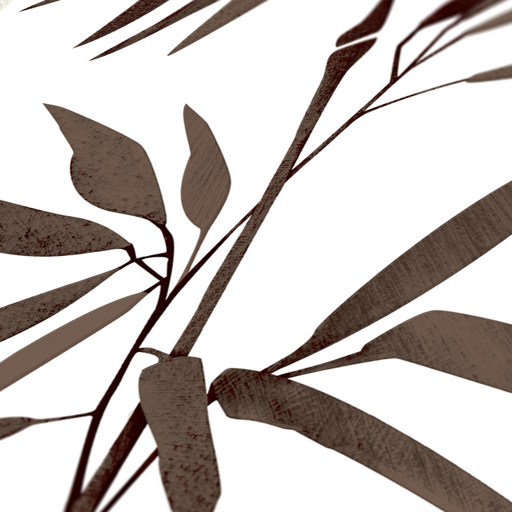             Zwart-wit vliesbehang met bamboemotief
        