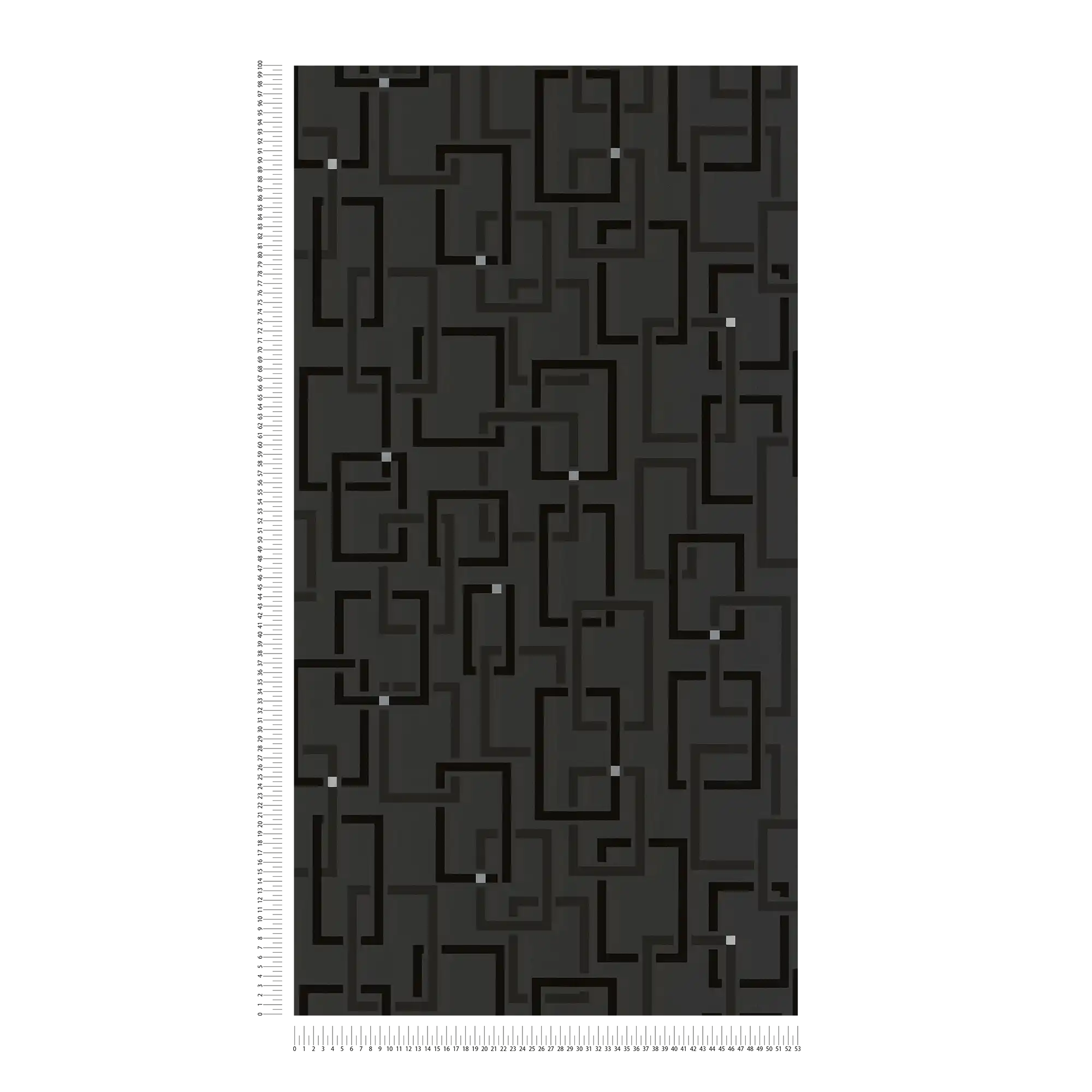             papier peint en papier design style rétro, motifs & effet 3D - noir, argenté
        