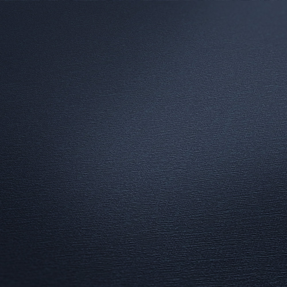             Papel pintado oscuro estructura de lino, uni y seda mate - azul
        