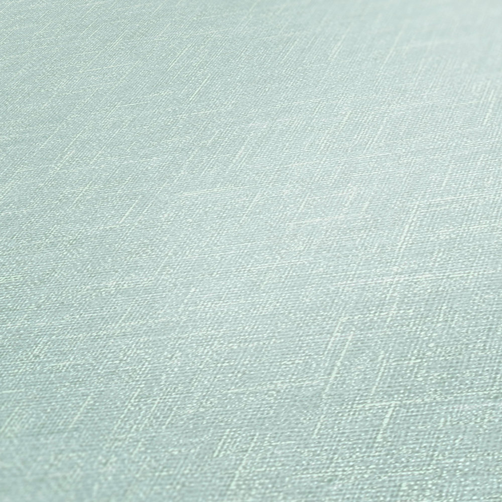             Papier peint turquoise clair blanc chiné avec structure textile
        