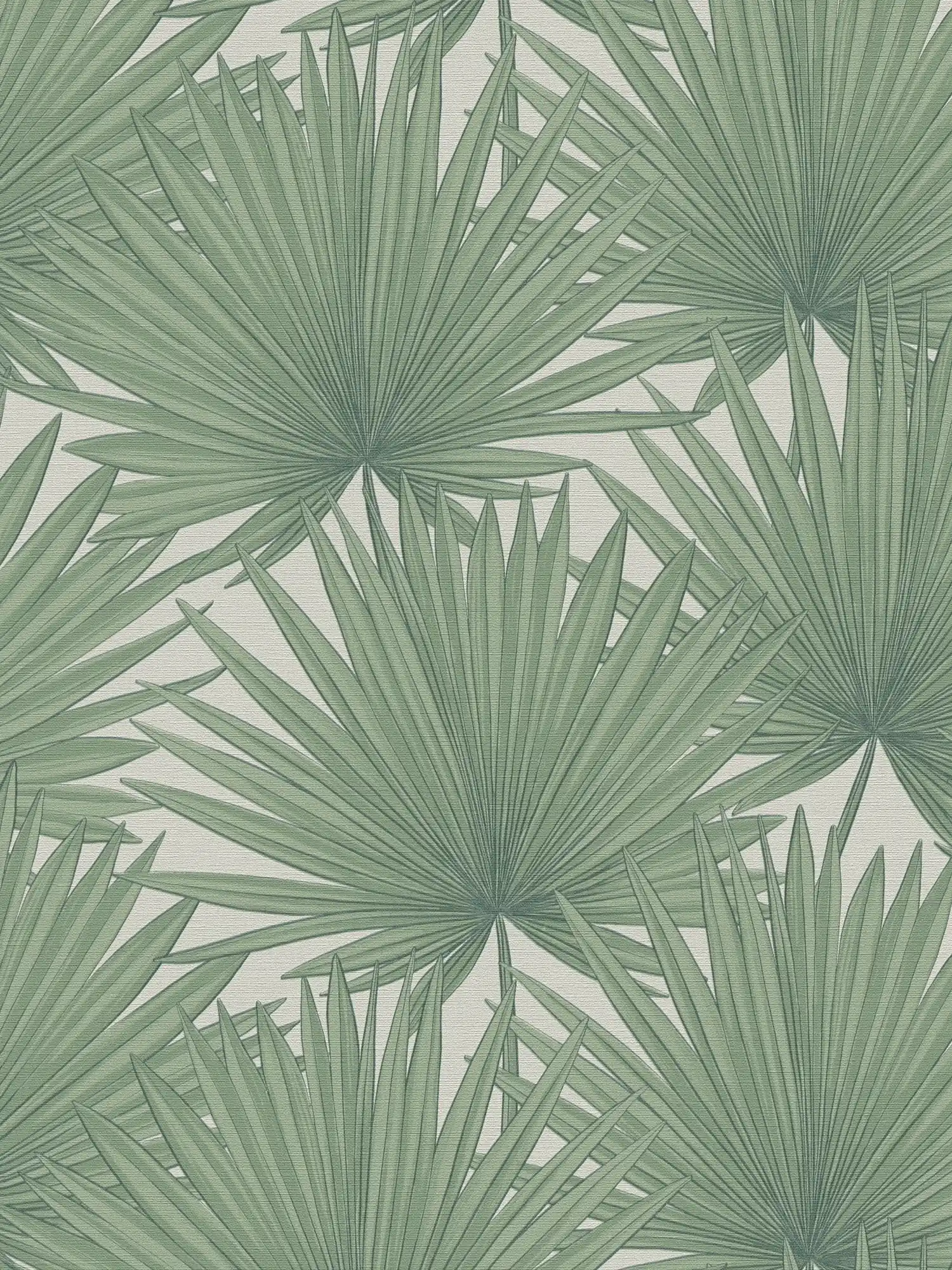 Papel pintado no tejido estilo selva - verde, blanco
