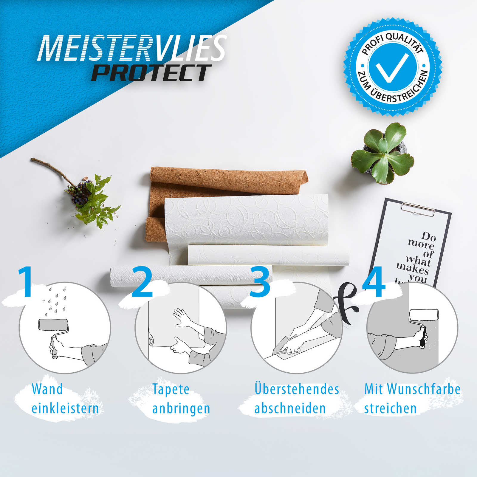             Non-woven wallpaper Meistervlies white with structure profile
        