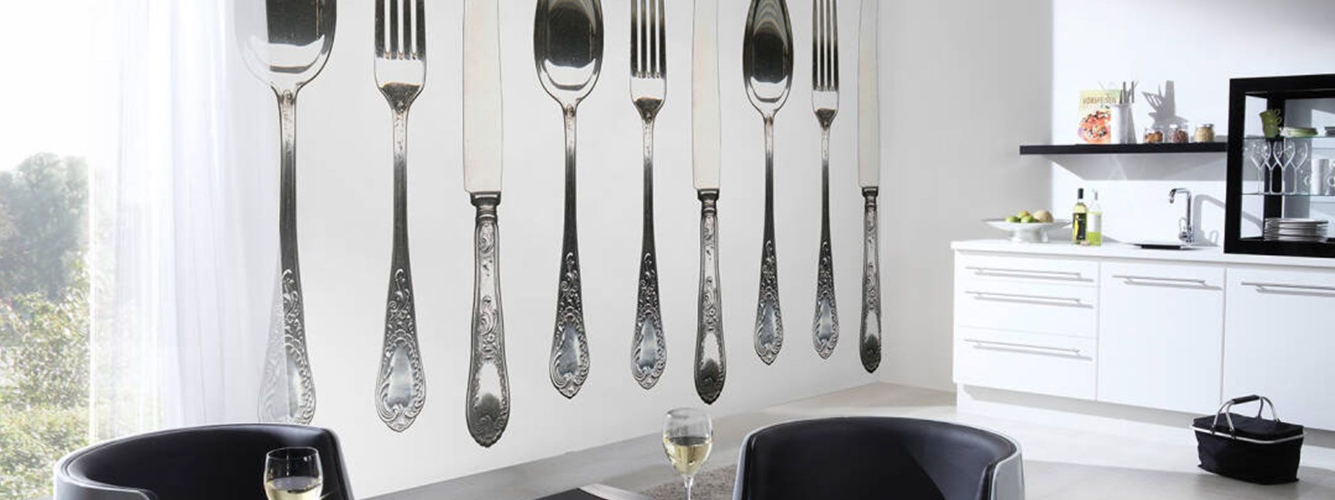 Kitchen photo mural cutlery