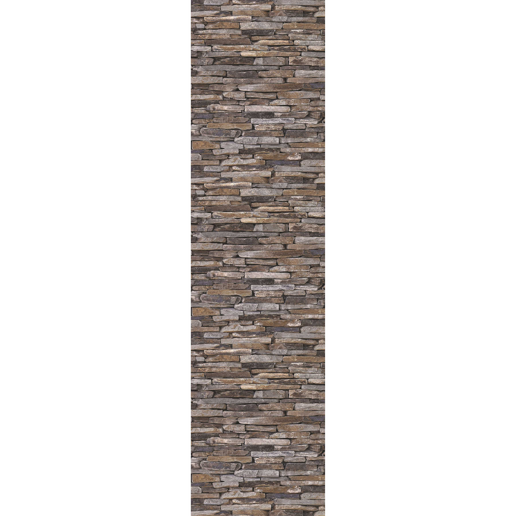 Masonry wallpaper with stone look & 3D motif - brown
