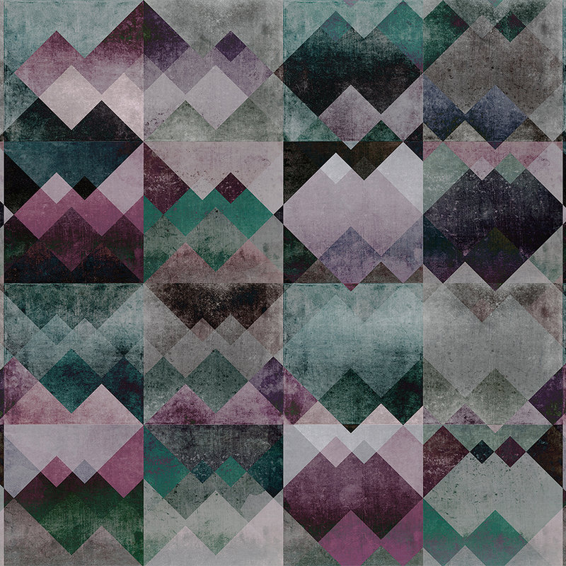         Photo wallpaper Geometric pattern mountains - purple, green
    