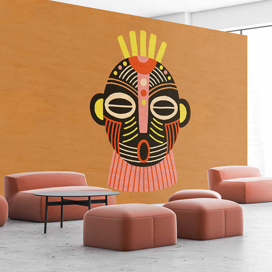 Overseas 4 - Papier peint Design Afrique Inspiration Masque
