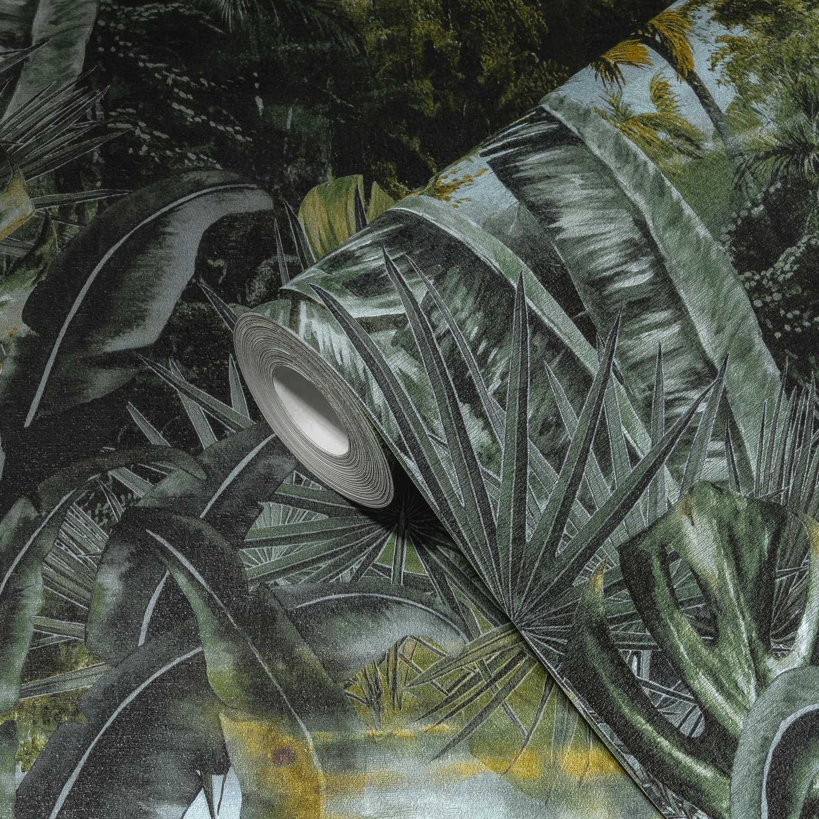            Papier peint intissé jungle avec design de palmiers et de feuilles - vert
        