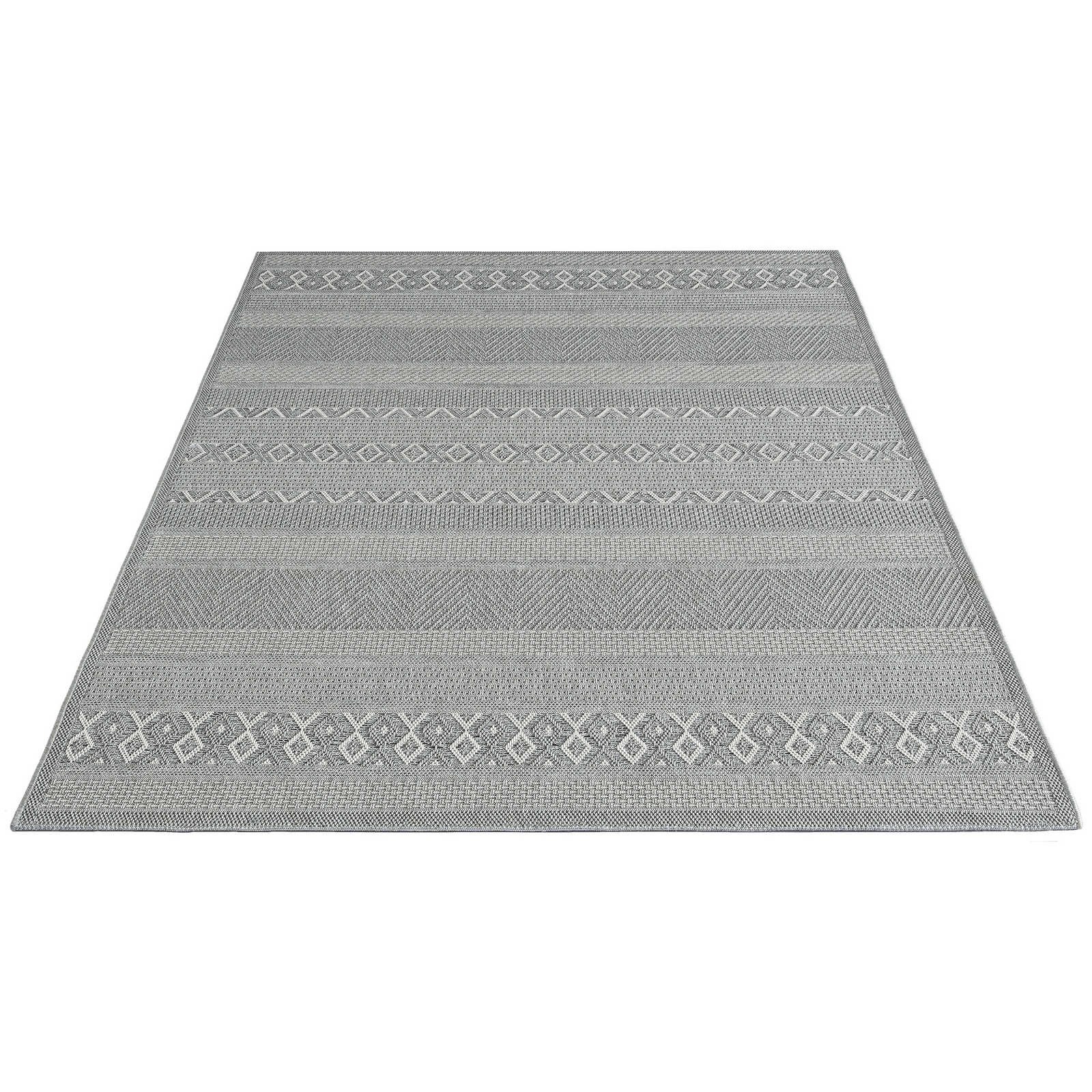 Tappeto da esterno a motivi semplici in grigio - 280 x 200 cm
