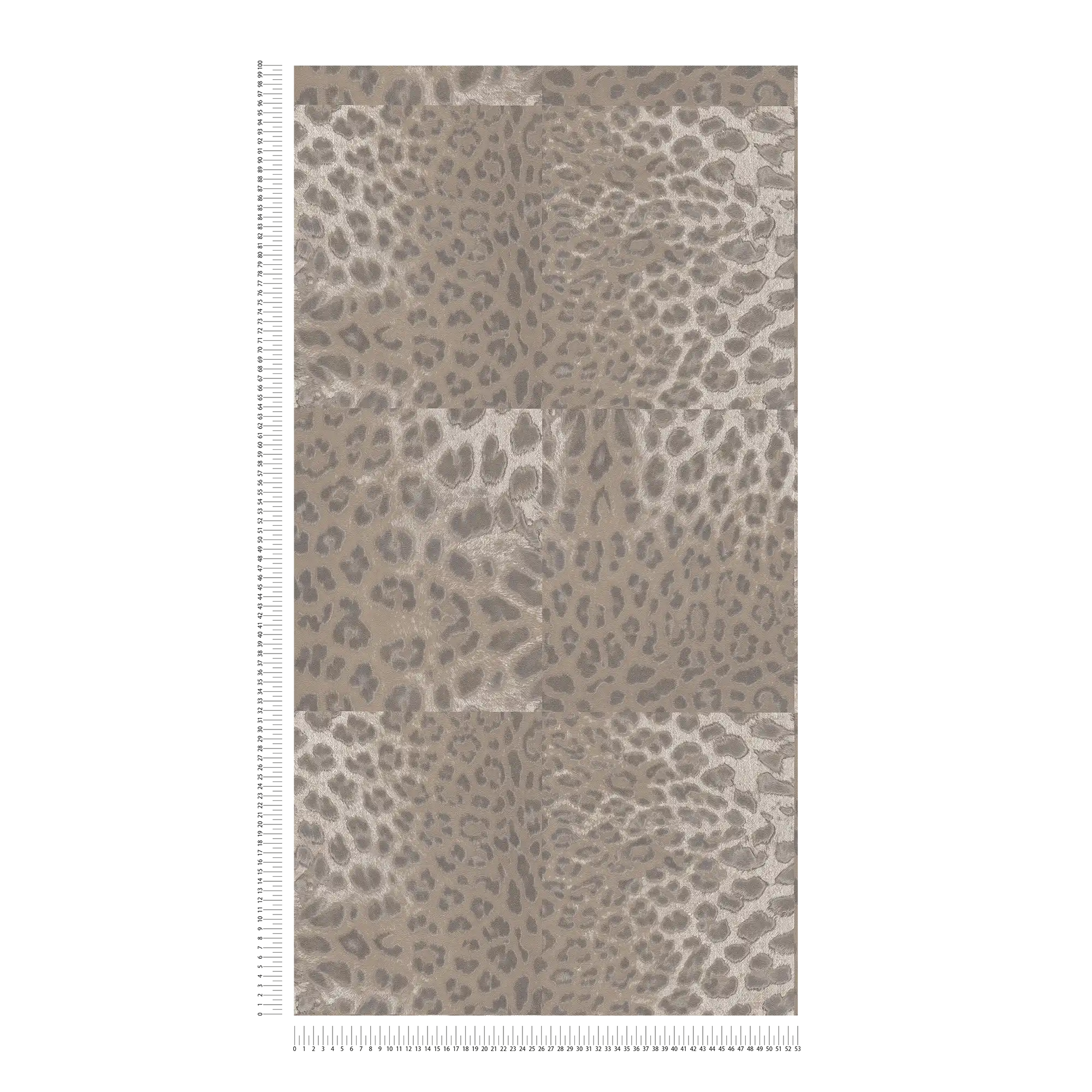             Carta da parati leopardata con stampa animali - Beige, metallizzato
        