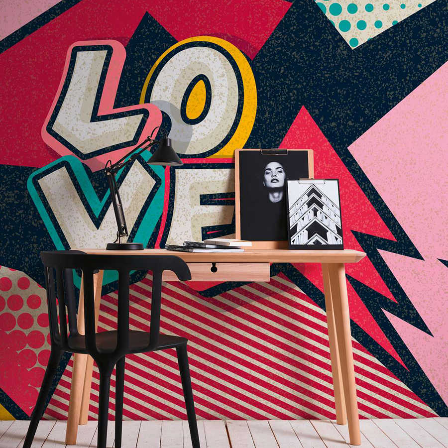 Comic Style Pop Up Love Wallpaper - Colourful
