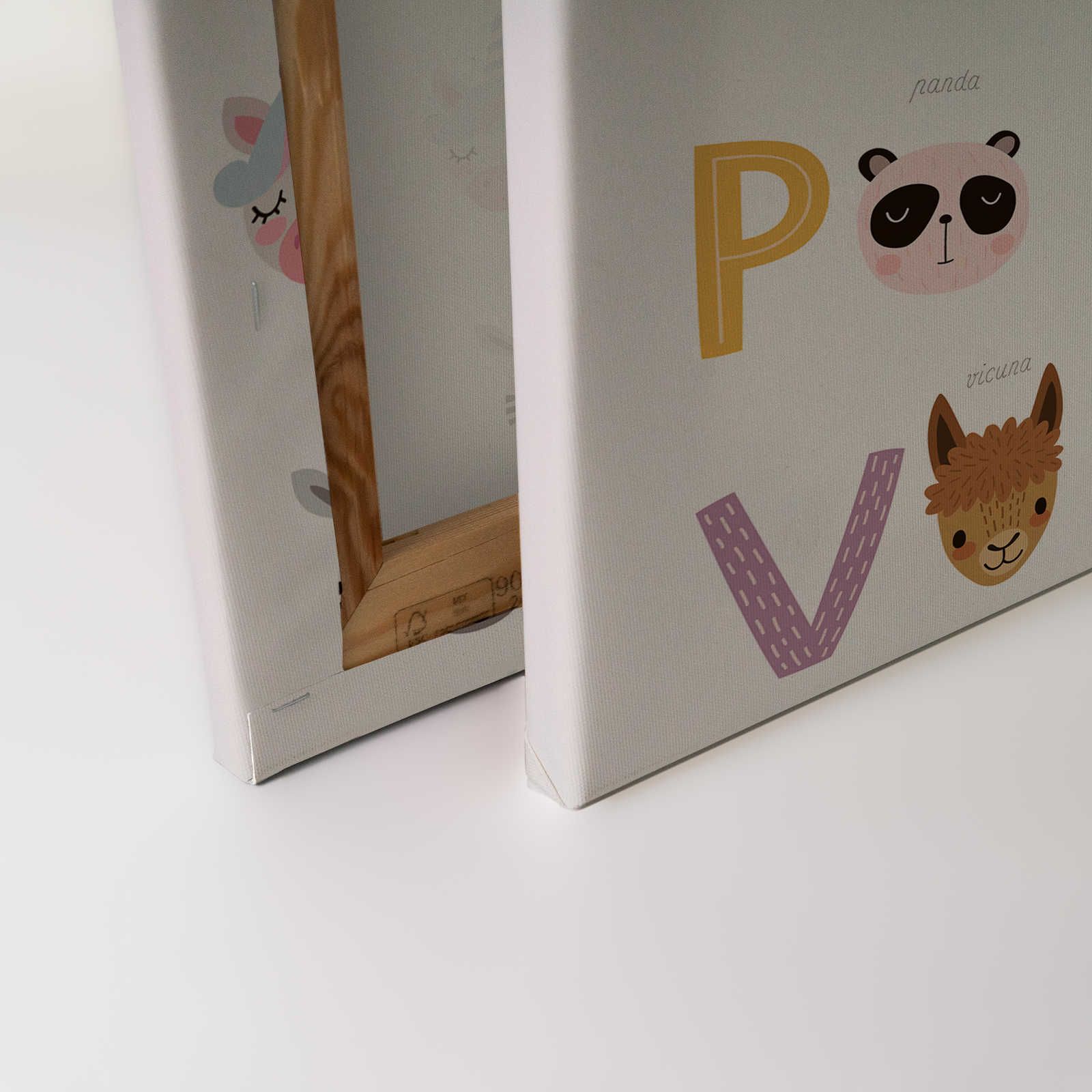             Canvas ABC with animals and animal names - 120 cm x 80 cm
        