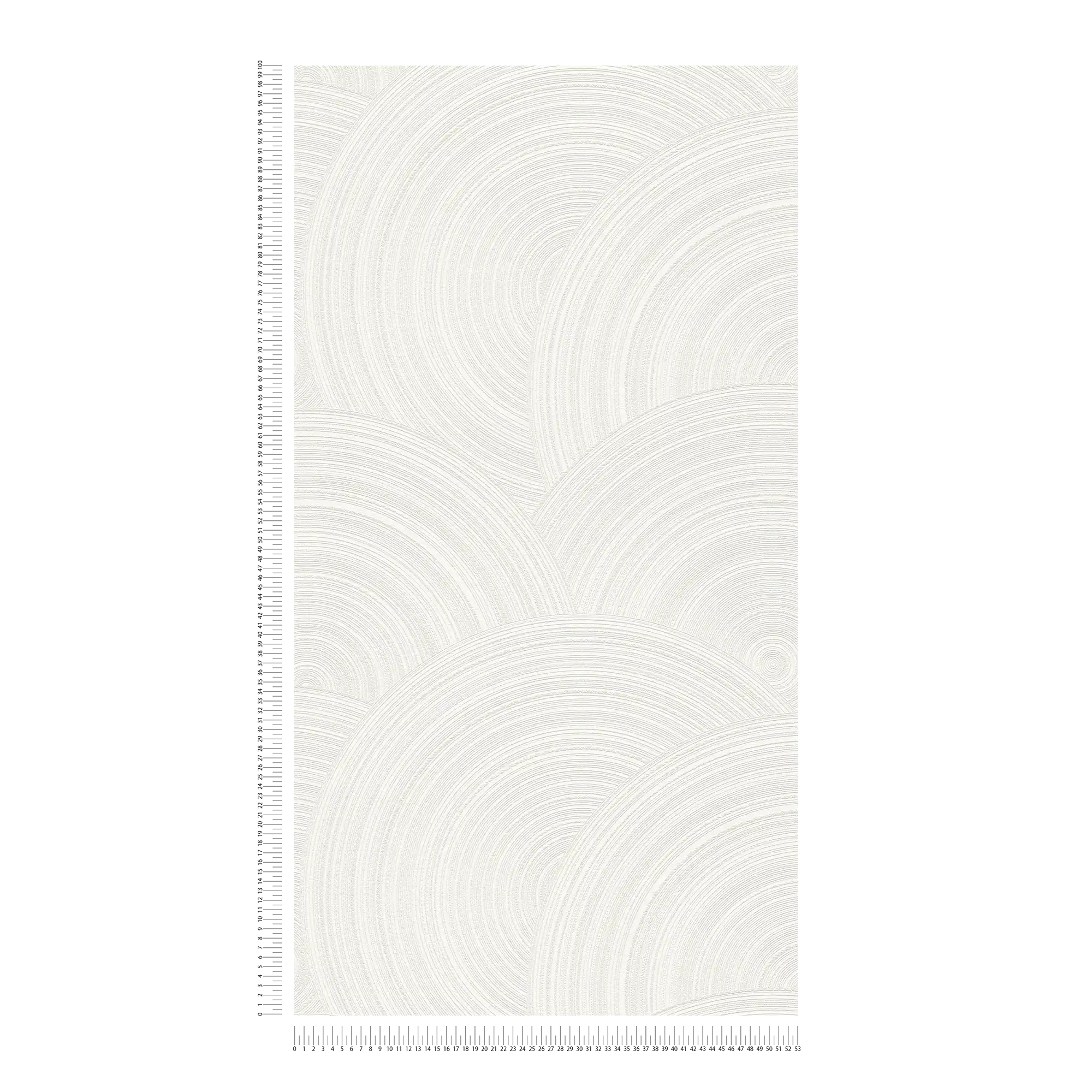             Non-woven wallpaper circle pattern with textured surface - white
        