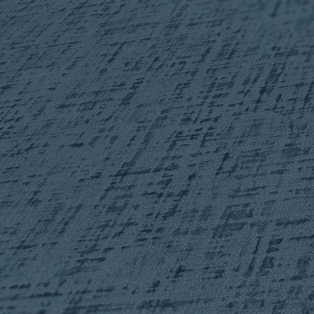             papier peint à motifs tweed chiné, aspect textile - bleu
        