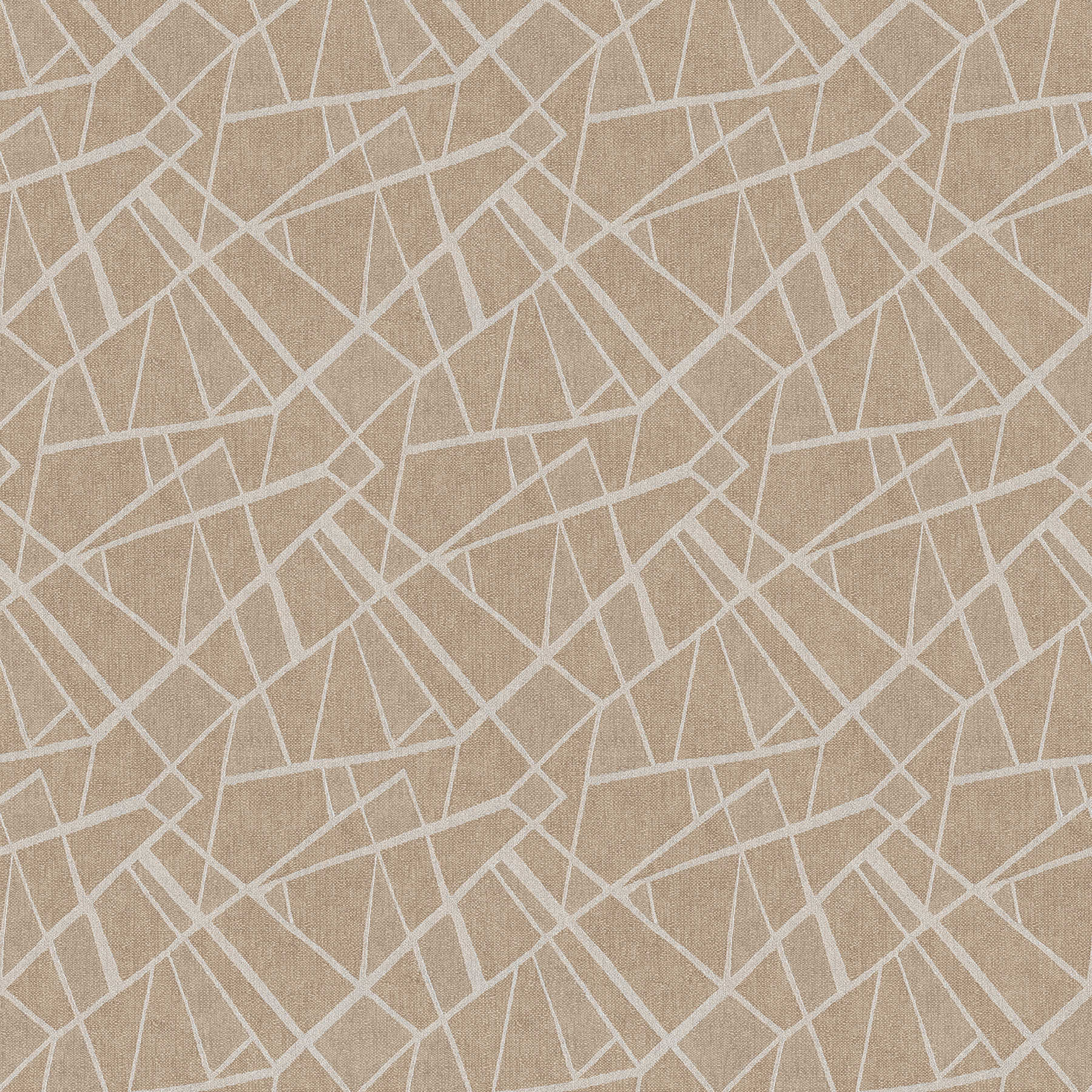 Wallpaper retro 50s line pattern with metallic effect - brown, metallic
