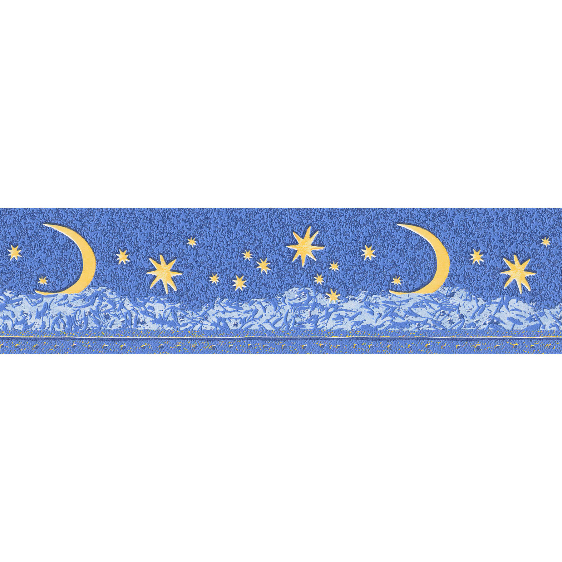         Wallpaper border with starry sky & moons - blue, yellow
    