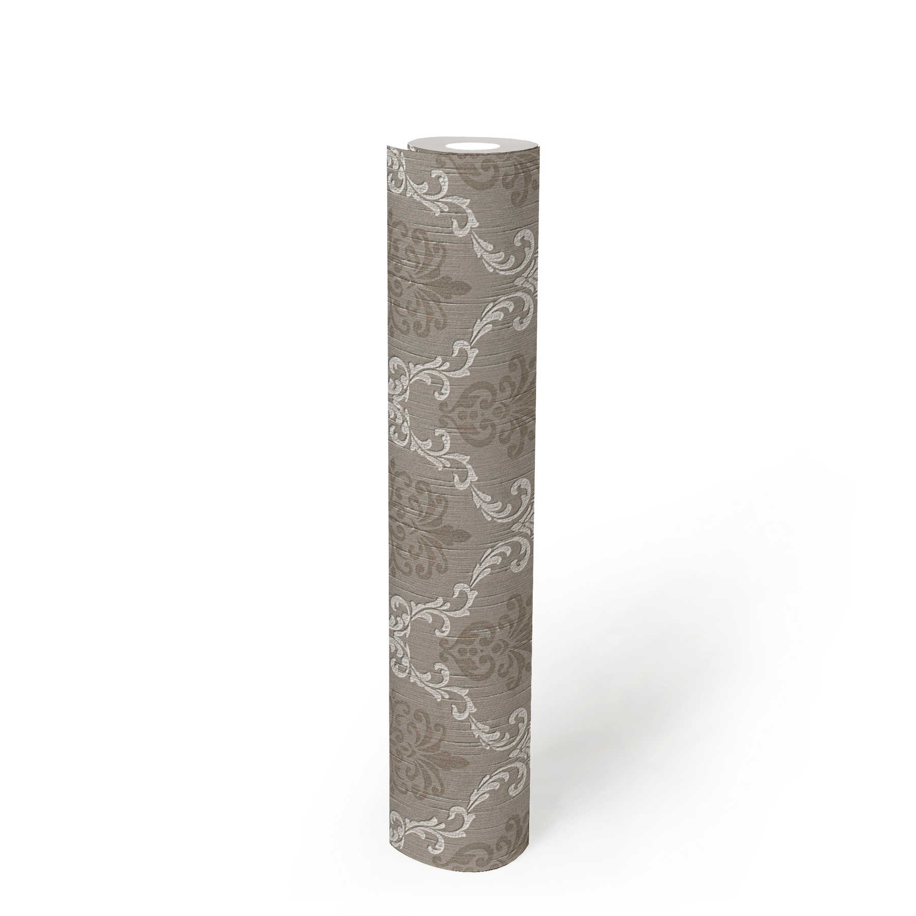             Non-woven wallpaper with ornament design in colonial style - beige, grey
        