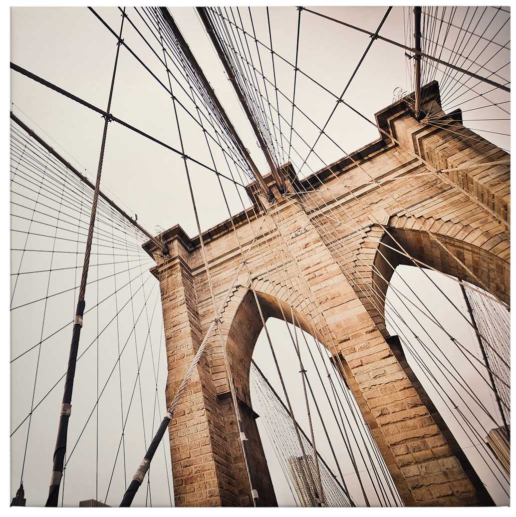             Vierkant Canvas Schilderij Brooklyn Bridge - 0,50 m x 0,50 m
        
