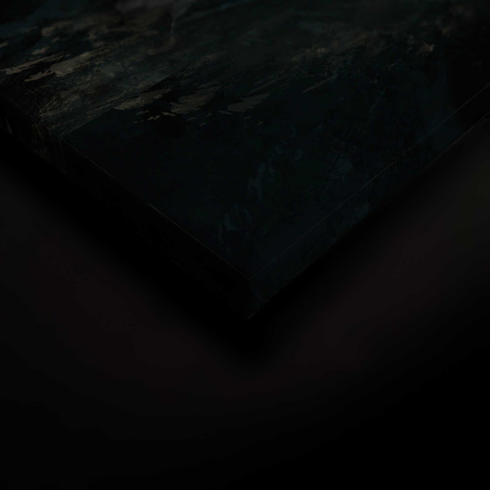             Quadro su tela nera con disegno di balena - 0,90 m x 0,60 m
        