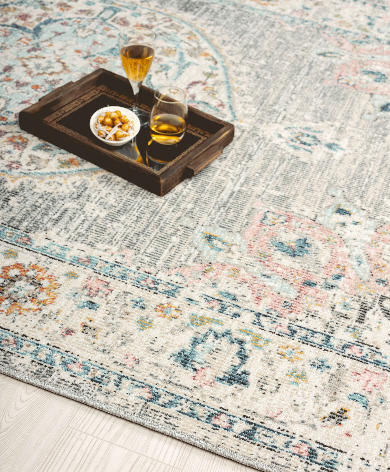             Grey flatweave carpet as runner - 300 x 80 cm
        