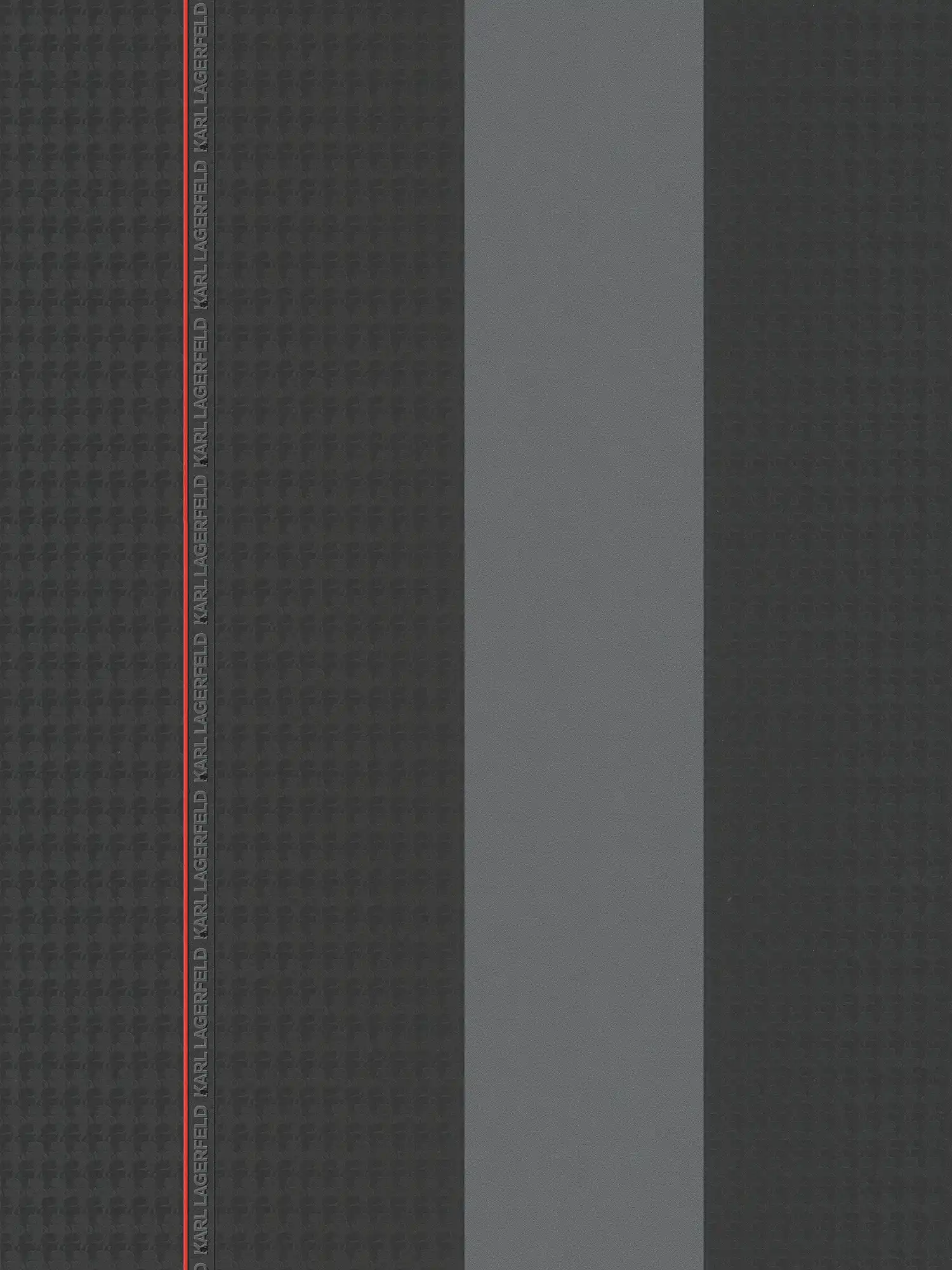 Karl LAGERFELD gestreept behang met textuureffect - grijs, zwart
