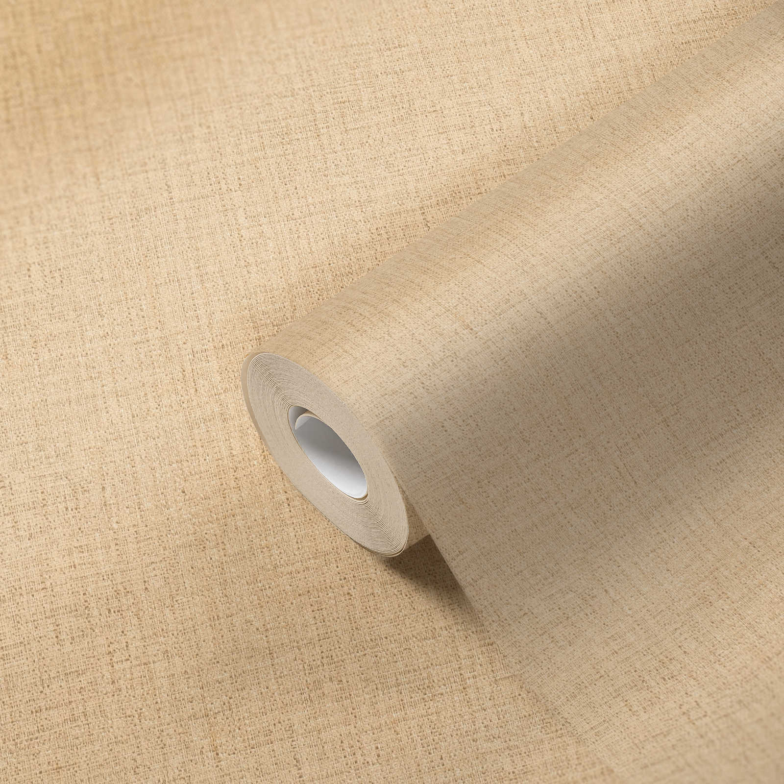             Papier peint aspect textile chiné avec structure - beige
        
