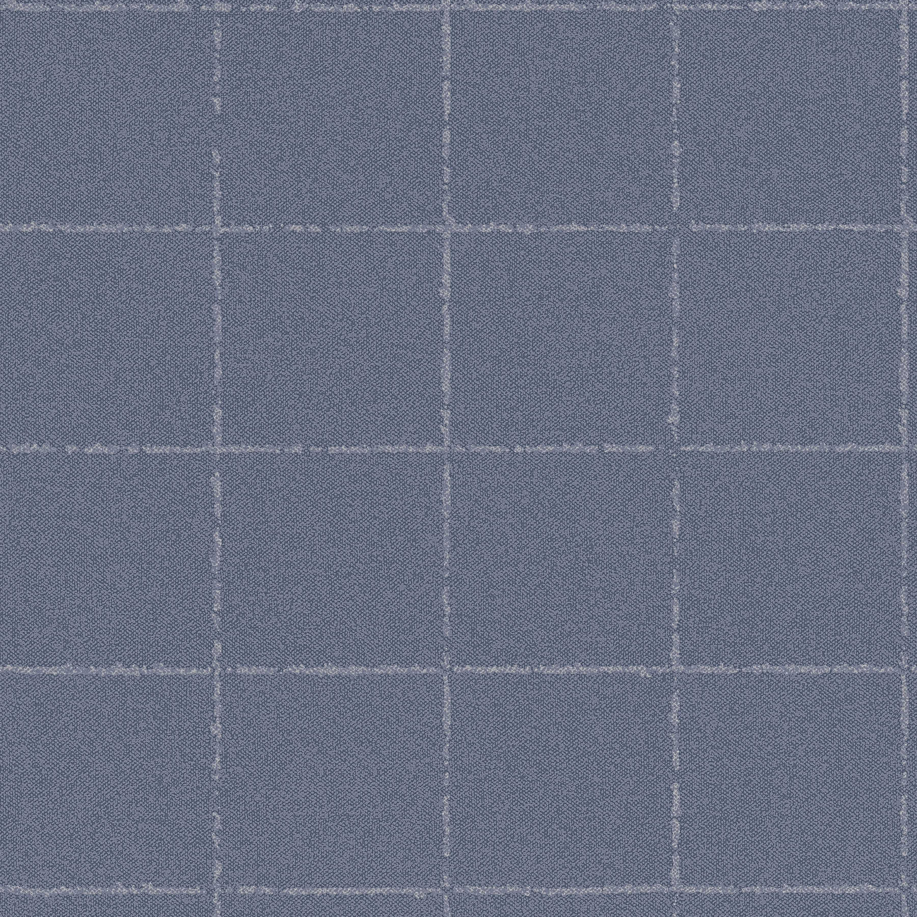 Checked wallpaper in textile look - blue
