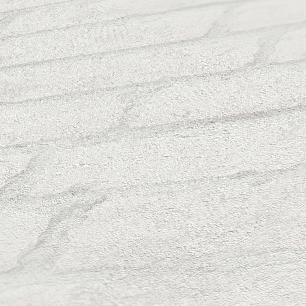             Licht steenbehang baksteenpatroon in industrieel ontwerp - wit, grijs
        