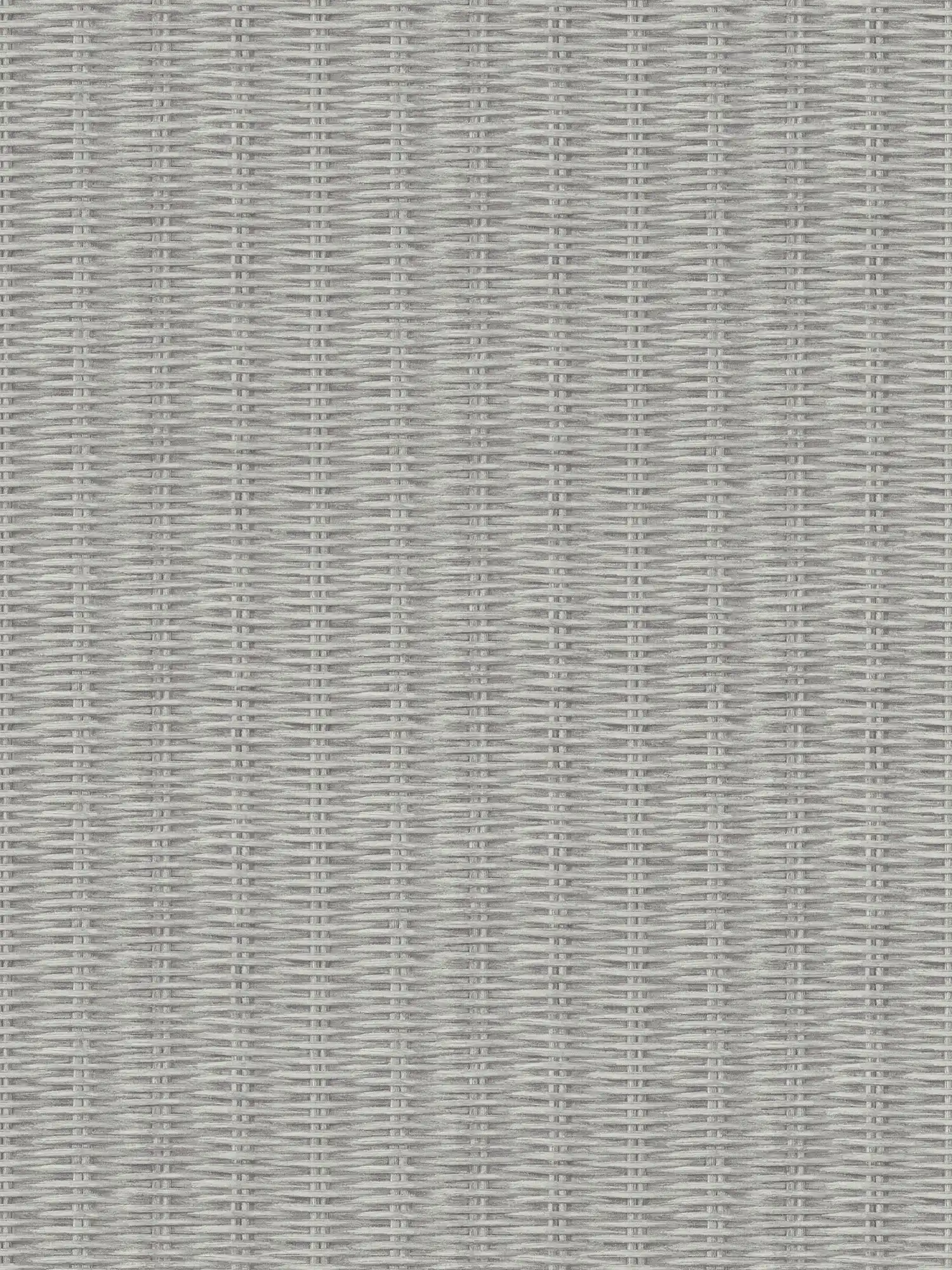 Non-woven wallpaper basket weave, natural look - grey
