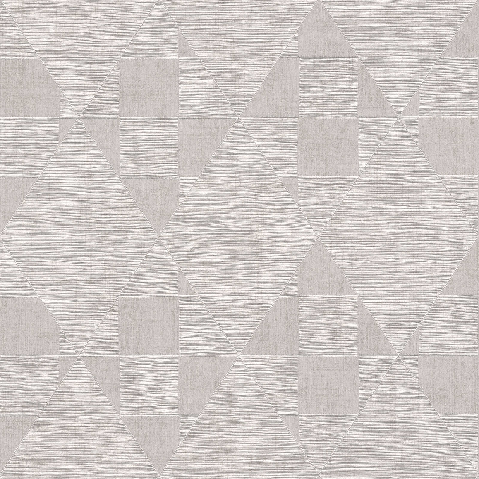             Metallic wallpaper with retro pattern & texture effect - beige, brown
        