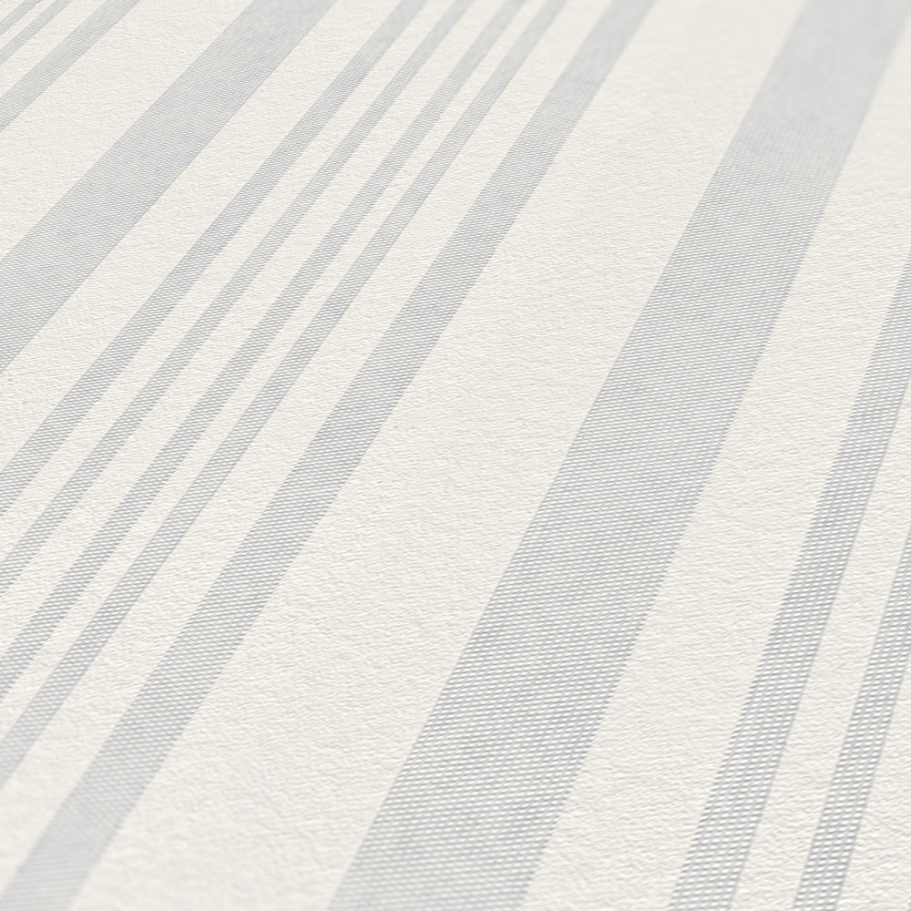             Papel pintado no tejido con efecto de líneas y textura - blanco
        
